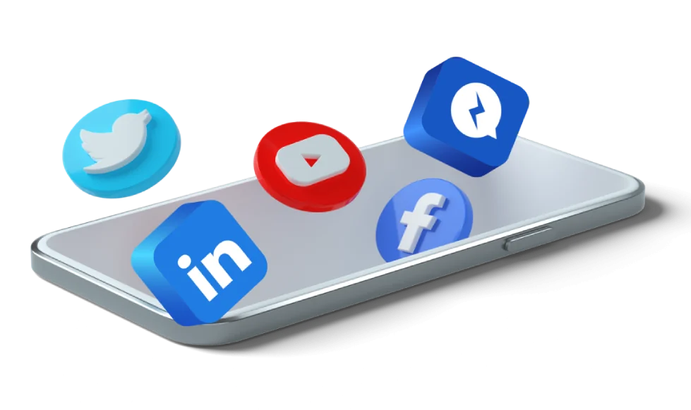 Popular 3d Social Media Icons Coming Out of Phone 1