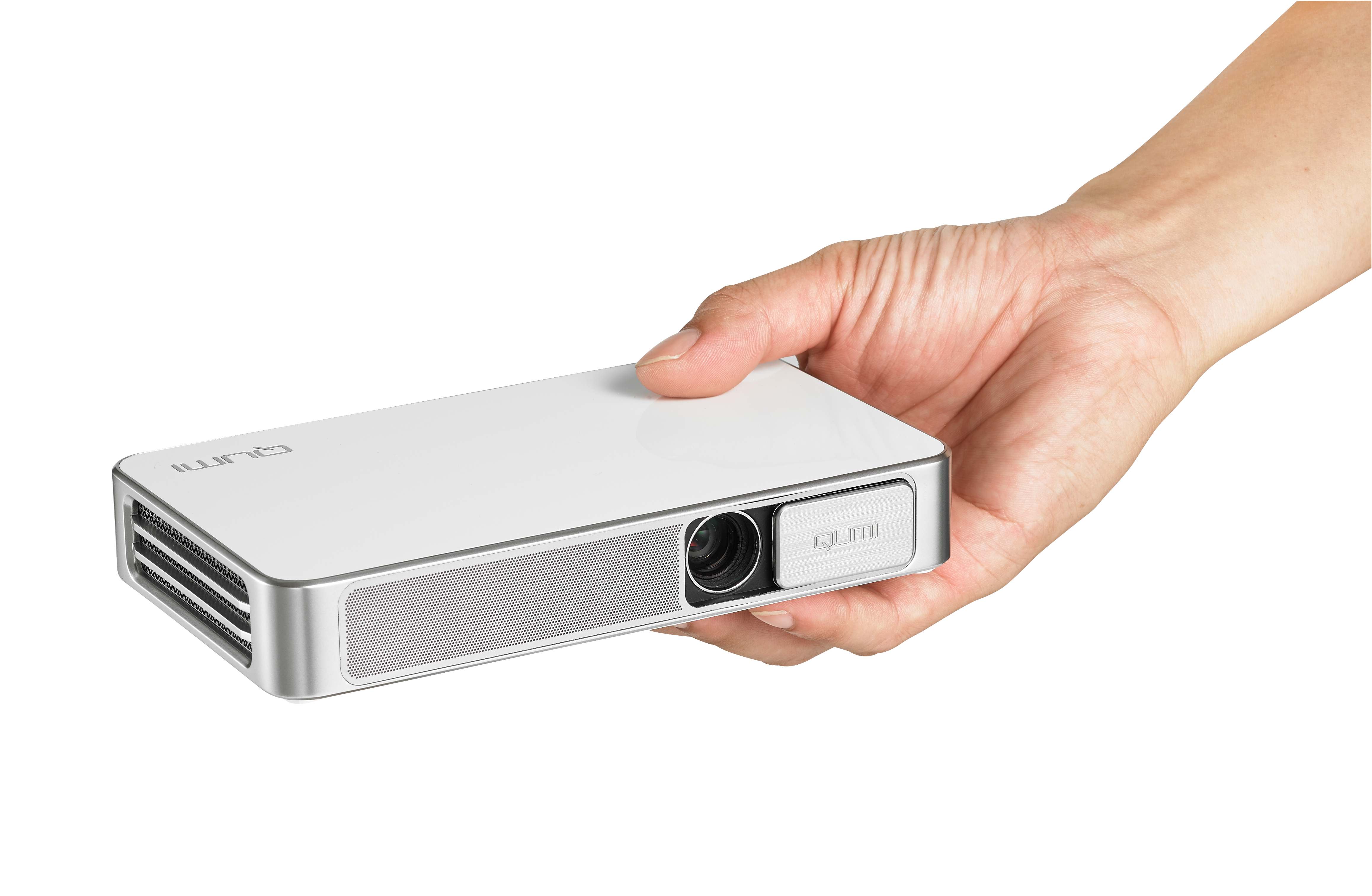 5 things to think about when choosing a projector 1 Vivitek Q3 Plus with Hand